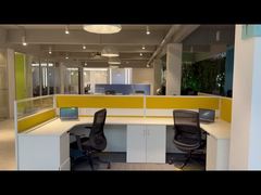 Groen Modulair 2 4 6 Mensen Office Werkstations Bureau Met Topkast
