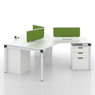 120 graden kantoorwerkstation bureaus tafel 25 mm 4-zits werkstation