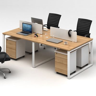 4-weg lineair recht bureau houten modulaire werkstationtafel