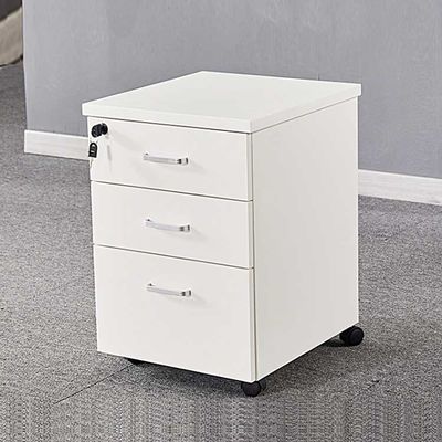 16 Inch Kantoor Houten Archiefkasten Rollende Witte Archiefkast