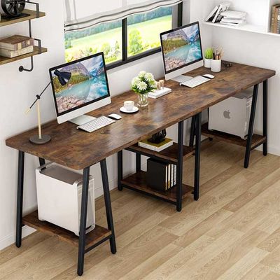 Metalen frame modern werkstation bureau bruin pvc rand met planken