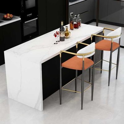 62,9 inch bartafelkruk set wit marmer houtnerf dikte 25 mm met stoelen