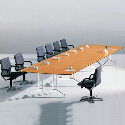 10 Persoons Houten Kantoor Conferentietafel Vergadertafel Metallic In Directiekamer
