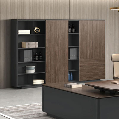 Dark 4 Tier Office houten archiefkasten opbergkast met planken