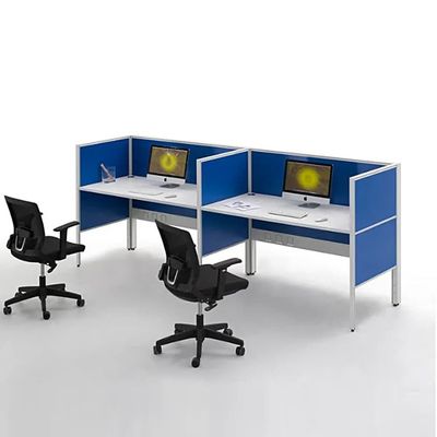Aluminium frame Moderne callcentercellen Aangepast dubbel werkstationbureau