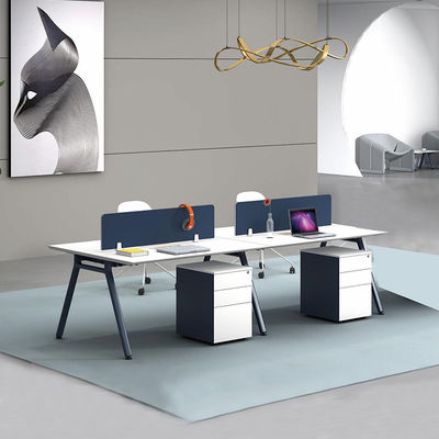 Werkstation Bureaubureaumiubilair Blauw Houten Werkstation 4 Zitplaats Bureaubureaubureaubureaubureaubureaus