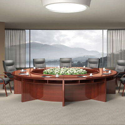 Klassiek hout op maat gemaakte grote ronde conferentietafel voor 10 personen