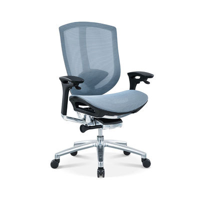 High End Blauwe Mid-back Mesh Office Chair met verstelbare armleuningen