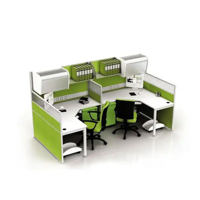 Groen Modulair 2 4 6 Mensen Office Werkstations Bureau Met Topkast