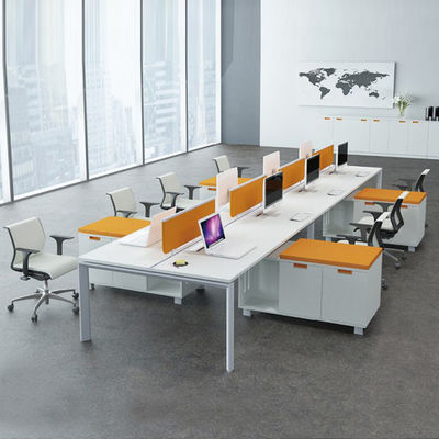 Houten kantoormeubilair 8 personen Personeel tafel Modulair open kantoor werkstation