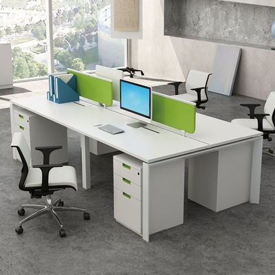 Witte modulaire kantoorkamer Tafel bureau werkstation voor 4 personen