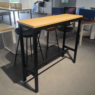Nordic hout rechthoekige barhoogte eettafel met barkrukken
