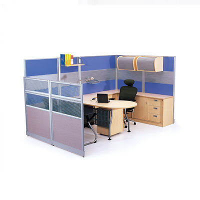 Modulair werkstation met hoge splitsing met bovenste kast en kantoorruimte met aangepaste grootte