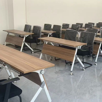 Houten vouw conferentie school studenten personeel trainingstafel met wielen