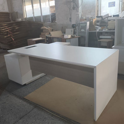 Witte CEO Baas High Tech Executive L-vormige MFC Manager Desk Voor kantoor