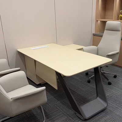 Moderne 2.4M kantoor bureau Houten Executive L-vormige bureau met voetstuk