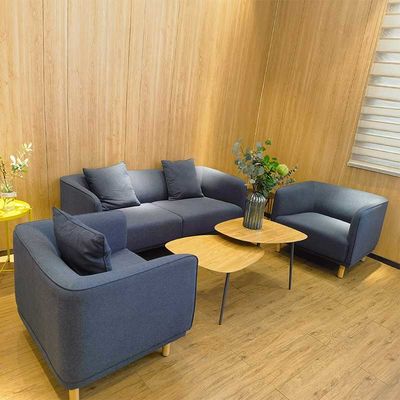 Stoffen kantoorbank bank 3 zitplaatsen kantoorbank en koffietafel