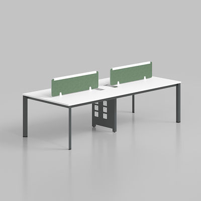 Houten kantoormeubilair Witte kantoorcomputertafel 4 zitplaatsen werkstation