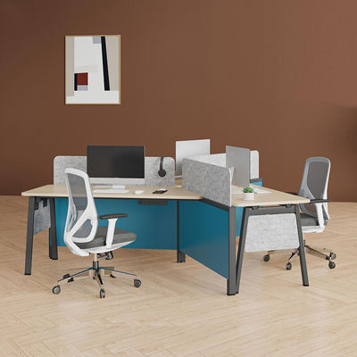 Moderne open modulaire werkstation Bureaubureau 2 3 4 Persoon Bureaubureau Houten personeelstafel