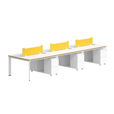Witte moderne 4 personen werkplek bureau modulair houten kantoor tafel met kast