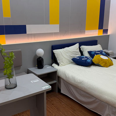 Op maat gemaakt modern houten hotel slaapkamer meubilair sets appartement slaapkamer set