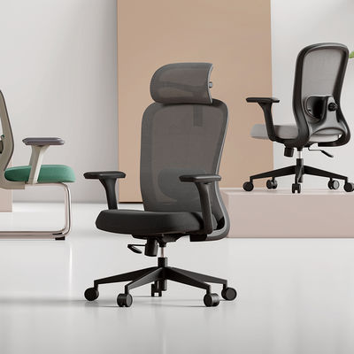 Zwarte Executive Rolbare Verstelbare Taak Mesh Ergonomische Bureaustoel Met Lendensteun