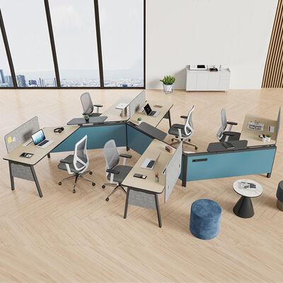 Op maat gemaakte kantoorwerkstation met Melamine Board Desktop en Aluminium Frame Modulair kantoormeubel